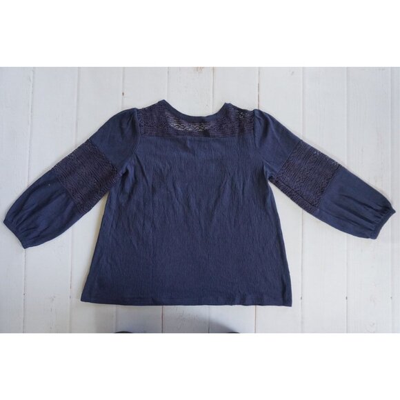 Old Navy Girl's Blue Lace Balloon-Sleeve Jersey Top - Size XL (14) - Picture 5 of 7